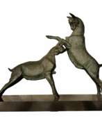 Product catalog. Dynamic Animal Sculpture of Goats in Bronze, 20th Century