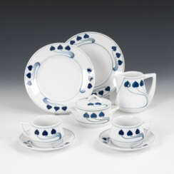 8 Teile eines Jugendstil-Kaffeeservice,