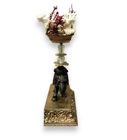 Unique Elephant Statue in Bronze with Coral 20th Century Bronze Other style 20th century - photo 9