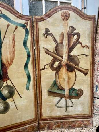 18th Century French Antique Paravent Screen with Three Leaves Lacquered wood Louis XIV - Regency 18th century - photo 9