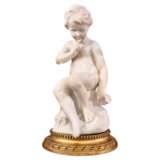 Carrara marble statue of Cupid 19th century after &Eacute;tienne Maurice Falconet Marble 19th century - photo 1