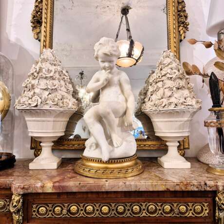 Carrara marble statue of Cupid 19th century after &Eacute;tienne Maurice Falconet Marble 19th century - photo 8