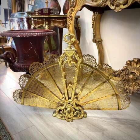 19th Century Fireplace Screen in Gilt Bronze Bronze Napoleon III 19th century - Foto 7