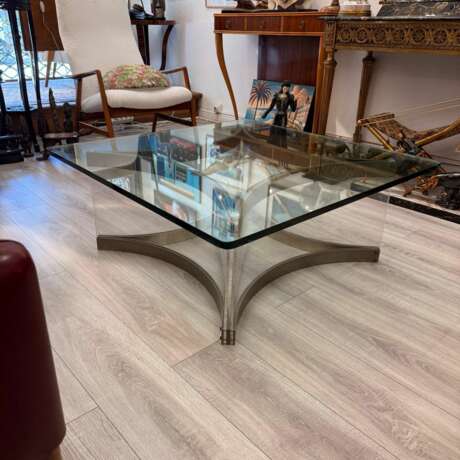 Mid-Century Modern Chrome and Lucite Coffee Table by Alessandro Albrizzi 1970 Metall 20th century - Foto 7