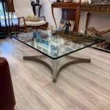 Mid-Century Modern Chrome and Lucite Coffee Table by Alessandro Albrizzi 1970 Metall 20th century - Foto 7