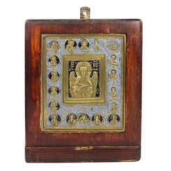 CAST ICON THE SILENT CHRIST WITH SELECTED SAINTS RUSSIA, LATE 19TH CENTURY