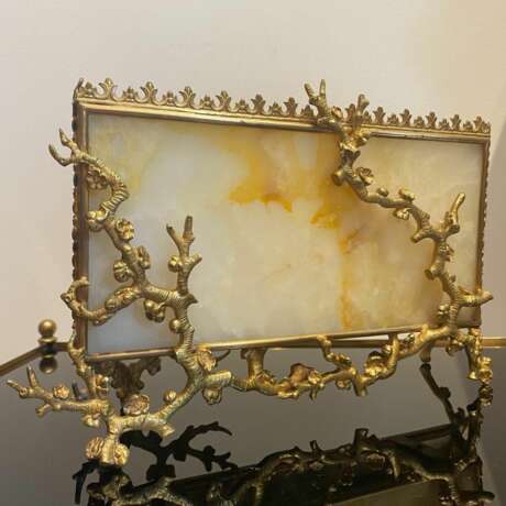 Gilded bronze and alabaster letter carrier in the Japanese style 19th century Bronze 19th century - Foto 4