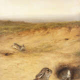 Vier Hasengemälde in einem Paravent. - фото 3