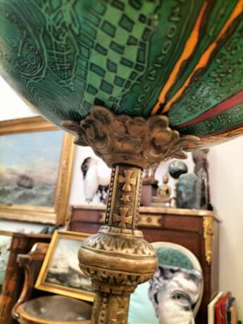 Painted Globe with a Rock Crystal and a Base in Gilt Bronze Бронза 21th century г. - фото 15