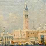 Venetian Sunset &ndash; Oil Painting in Carved Giltwood Frame 19th Century - photo 3