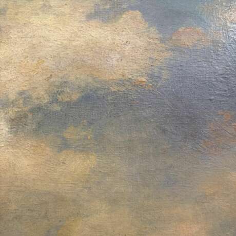 Venetian Sunset &ndash; Oil Painting in Carved Giltwood Frame 19th Century - photo 9
