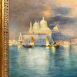 Venetian Sunset &ndash; Oil Painting in Carved Giltwood Frame 19th Century - photo 10