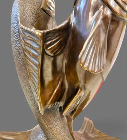 Edouard Marcel Sandoz entwined carps bronze Susse Fr&egrave;res foundrymen 1920 Bronze 20th century - photo 11
