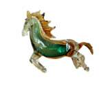 20th Century Green and Orange Horse Sculpture in Blown Murano Glass from Venice Murano glass - photo 4