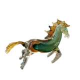 20th Century Green and Orange Horse Sculpture in Blown Murano Glass from Venice Murano glass - photo 6