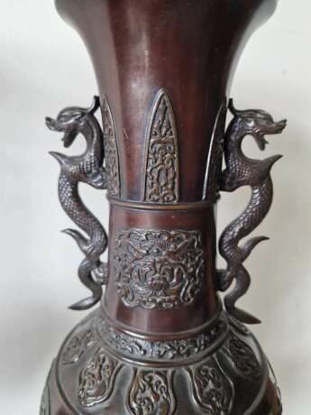 A pair of beautiful Japanese bronze vases Bronze Asian Art 19th century - Foto 4