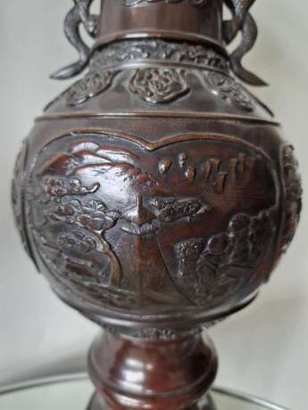 A pair of beautiful Japanese bronze vases Bronze Asian Art 19th century - Foto 5