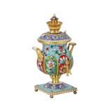 Samovar en argent dore et emaux peints. Émail Neo-Russian 20th century - photo 7