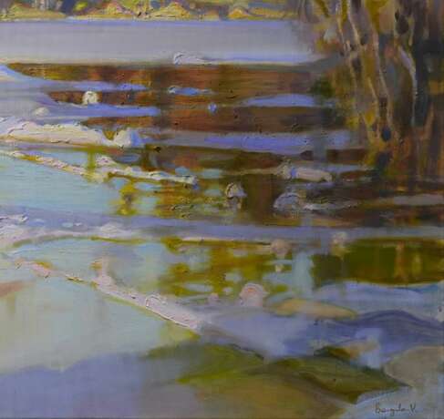 Landscape painting The arrival of summer Canvas oil 21th century - photo 2