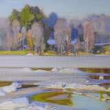 Landscape painting The arrival of summer Canvas oil 21th century - photo 3