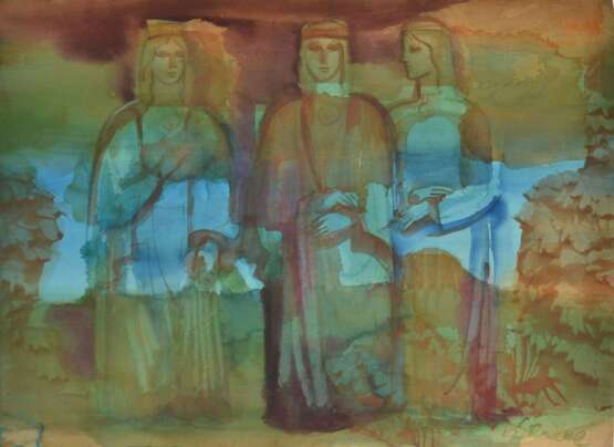 Daughter of the nation watercolor Mid-20th century - photo 1