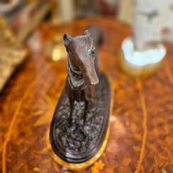 19th Century Statue of a Greyhound in Bronze, in the Style of Pierre-Jules M&ecirc;ne