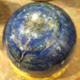 Large Lapis Lazuli Sphere from Afghanistan on a 19th French Gilded Base Bronce Napoleon III 20th century - photo 6