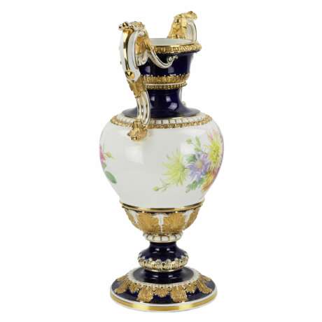 Grand vase de fleurs de salon. Ernst August Leuteritz. Meissen 19&egrave;me si&egrave;cle Porcelain Hand Painted Gilding 19th century - Foto 3