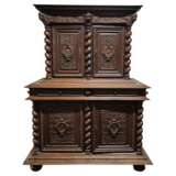 French Renaissance Revival Carved Oak Buffet &agrave; Deux Corps 19 Century Wood 19th century - photo 1