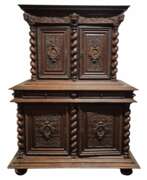 Aperçu. French Renaissance Revival Carved Oak Buffet &agrave; Deux Corps, 19 Century