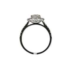 Ring in white gold 750 with diamonds. 