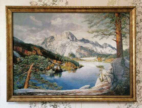 Тишина в горах. Canvas on the subframe Oil paint Realism фантазия реальности Byelorussia 2002 - photo 2