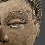 Shakyamuni Buddha head in sandstone Thailand Ayutthaya 17th century Stoneware 17th century - photo 12