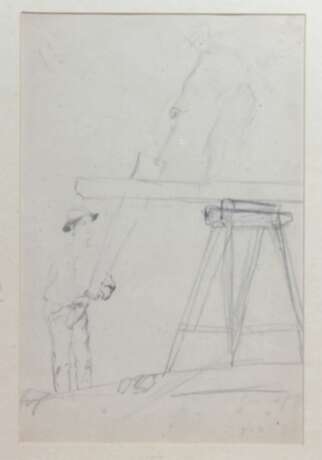 3 esquisses Black pencil watercolor Early 20th century - Foto 2