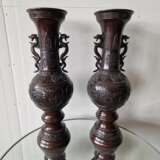 A pair of beautiful Japanese bronze vases Bronze Asian Art 19th century - Foto 2