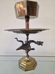 Antique bronze serving dish