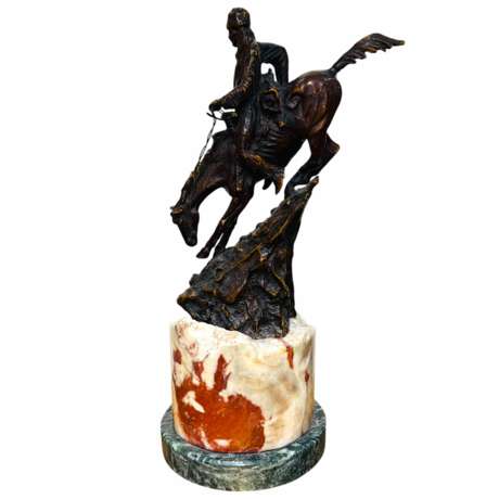 Frederic Remington Bronze Sculpture &ndash; &ldquo;The Mountain Man&rdquo; 20th Century Marble 20th century - photo 11