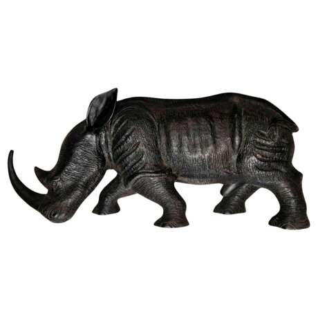 Carved wood rhinoceros Circa 1950 Wood 20th century - photo 1