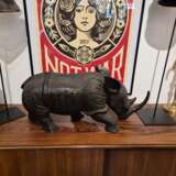 Carved wood rhinoceros Circa 1950 Wood 20th century - photo 2