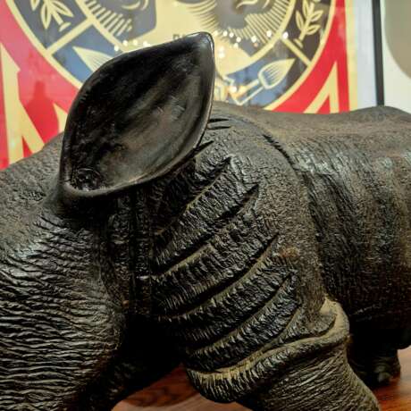 Carved wood rhinoceros Circa 1950 Wood 20th century - photo 10