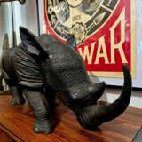 Carved wood rhinoceros Circa 1950 Wood 20th century - photo 13
