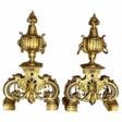 19th Century Andirons in Gilt Bronze, Signed by Ferdinand Barbedienne - Покупка в один клик