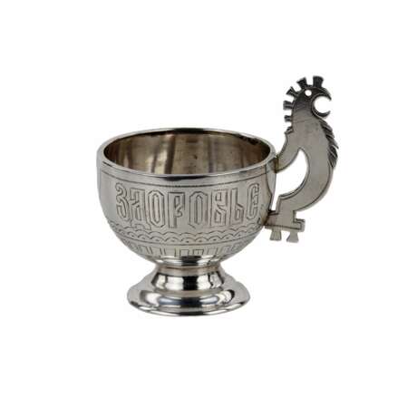 Elegant silver vodka set in the neo-Russian style workshop S.M. Ikonnikov. Silver 84 Gilding 19th century - photo 11
