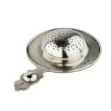 Russian silver tea strainer with enamel decor in the spirit of Russian Art Nouveau. Silver 84 Cloisonné enamel Gilding Early 20th century - photo 5