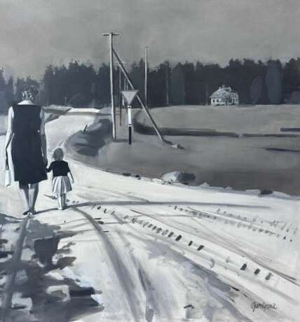 Childhood - modern realism Canvas oil 21th century - photo 3