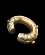 Product catalog. Nigerian 19th Century Gold and bronze trade currency Bracelet