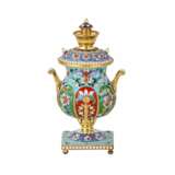 Samovar en argent dore et emaux peints. Emaille Neo-Russian 20th century - Foto 2