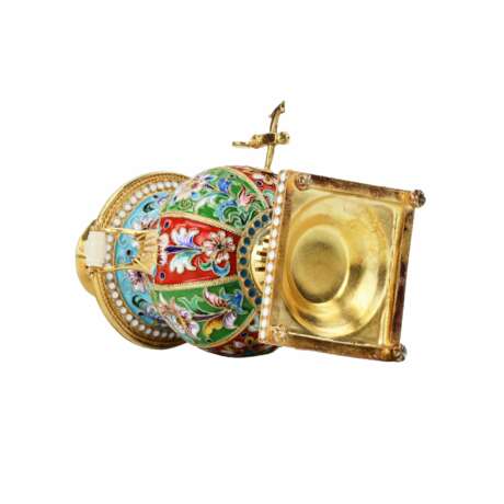 Samovar en argent dore et emaux peints. Emaille Neo-Russian 20th century - Foto 7