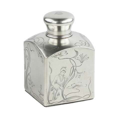 Russian Silver Tea Caddy. Moscow 1896-1908 Silver 84 Chinoiserie At the turn of 19th -20th century - photo 1