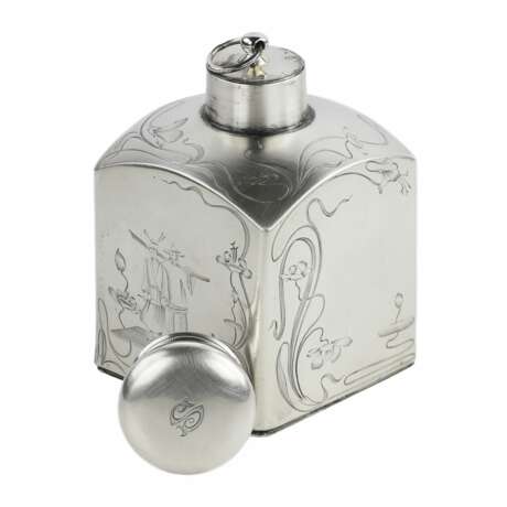 Russian Silver Tea Caddy. Moscow 1896-1908 Silver 84 Chinoiserie At the turn of 19th -20th century - photo 4